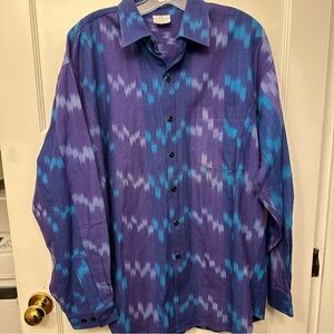 ⭐️ XL Guatemalan Purple and Blue Cotton Shirt Like New